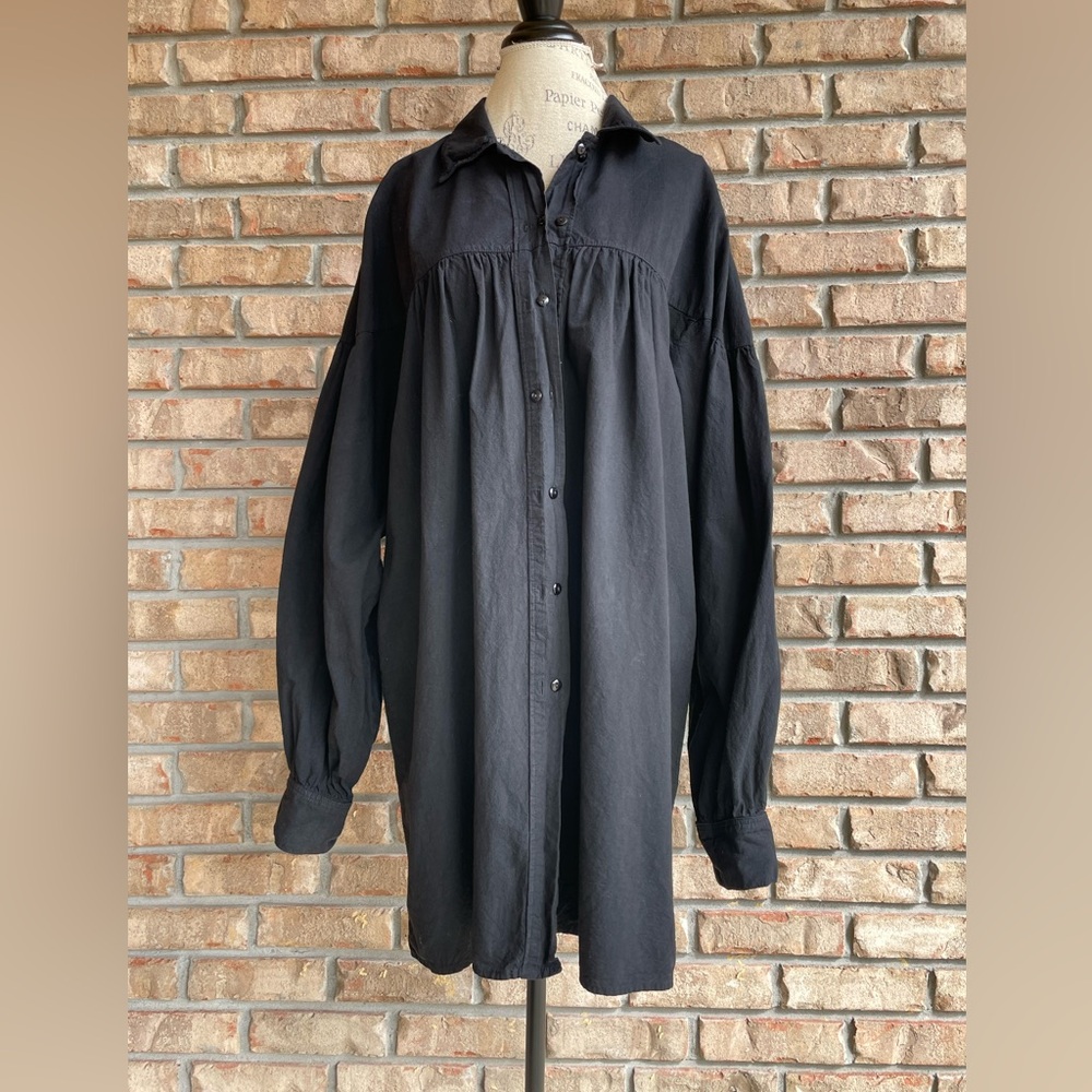 Tombstone Outfitters Black Casual Cotton Lagenlook Shirt Dress.  Size XL.